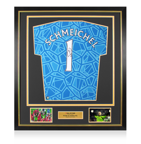Framed Peter Schmeichel Signed Manchester United Shirt: Hall of Fame Edition