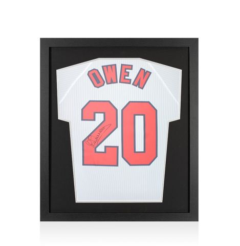 Framed Michael Owen Signed England Shirt: Home, 1998-99 - Compact