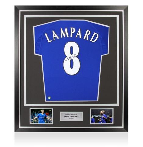 Framed Frank Lampard Signed Chelsea Shirt: Home, 2000-01 - Premium