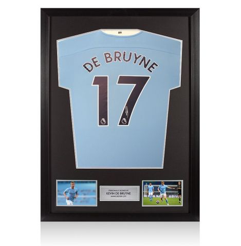 Framed Kevin De Bruyne Signed Manchester City Shirt: Home, 2020-21