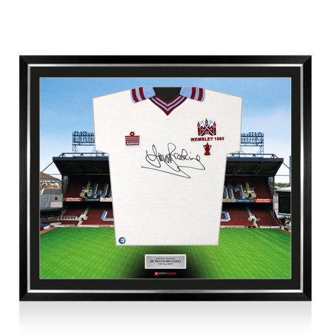 Framed Sir Trevor Brooking Signed West Ham United Shirt: 1980-81 - The Stadium Collection