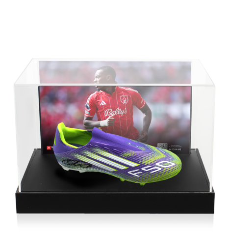 Callum Hudson-Odoi Signed Boot: Adidas - In Acrylic Photo Display Case