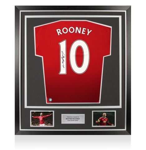 Framed Wayne Rooney Signed Manchester United Shirt: Home, 2024-25 - Premium