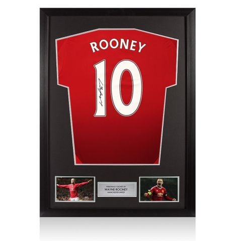 Framed Wayne Rooney Signed Manchester United Shirt: Home, 2024-25