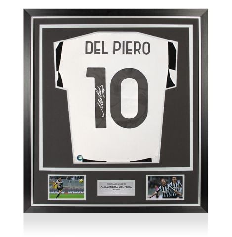 Framed Alessandro Del Piero Signed Juventus Shirt: Home, 2024-25 - Premium