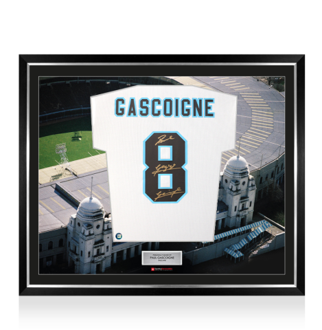 Framed Paul Gascoigne Signed England Shirt: Home, 1996-97 - The Stadium Collection