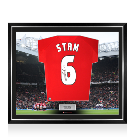 Framed Jaap Stam Signed Manchester United Shirt: Home, 1999-00 - The Stadium Collection