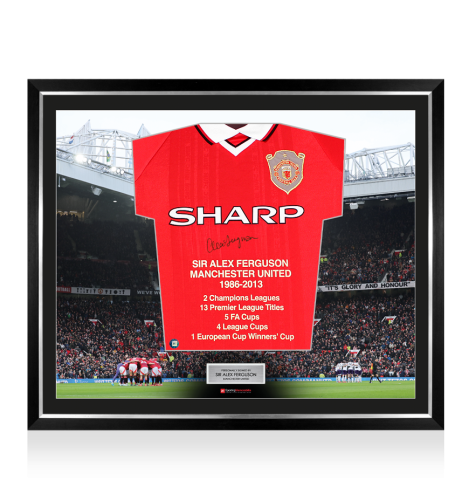 Framed Alex Ferguson Signed Manchester United Shirt: Home, 1999-00 - The Stadium Collection