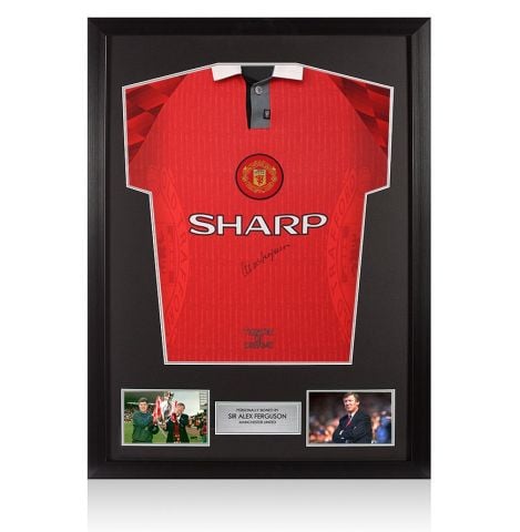 Framed Alex Ferguson Signed Manchester United Shirt: Home, 1996-97