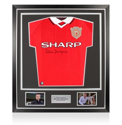 Framed Alex Ferguson Signed Manchester United Shirt: Home, 1999-00 - Premium