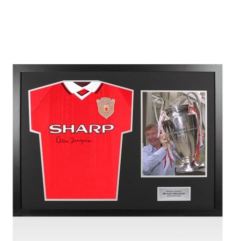 Framed Alex Ferguson Signed Manchester United Shirt: Home, 1999-00 - Panoramic