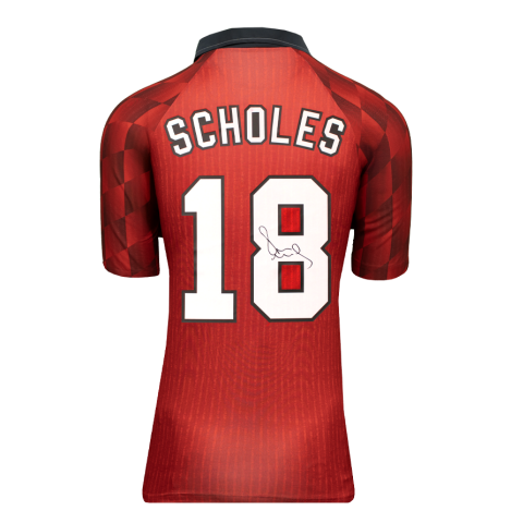 Paul Scholes Signed Manchester United Shirt: Home, 1996-97 - Gift Box