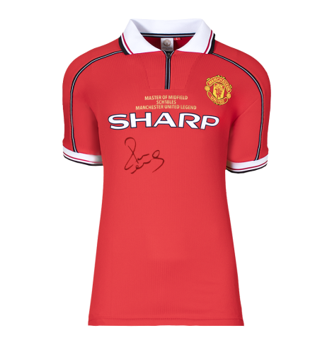 Paul Scholes Signed Manchester United Shirt: Home, 1999-00 - Master of Midfield Edition - Gift Box