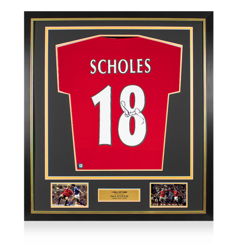 Framed Paul Scholes Signed Manchester United Shirt: Hall of Fame Edition