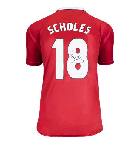 Paul Scholes Signed Manchester United Shirt: Home, 1999-00 - Gift Box