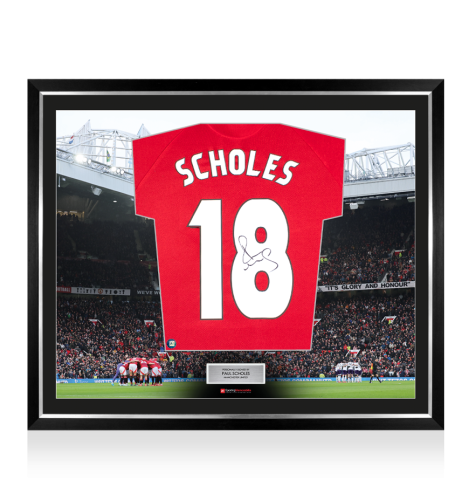 Framed Paul Scholes Signed Manchester United Shirt: Home, 1999-00 - The Stadium Collection