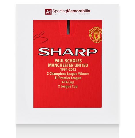 Paul Scholes Signed Manchester United Shirt: Home, 1999-00 - Career Stats Edition - Gift Box