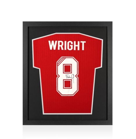 Framed Ian Wright Signed Arsenal Shirt: Home, 1985-86 - Compact