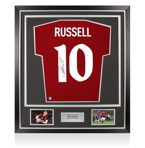 Framed Finn Russell Signed British & Irish Lions Shirt: , 2025-26 - Premium