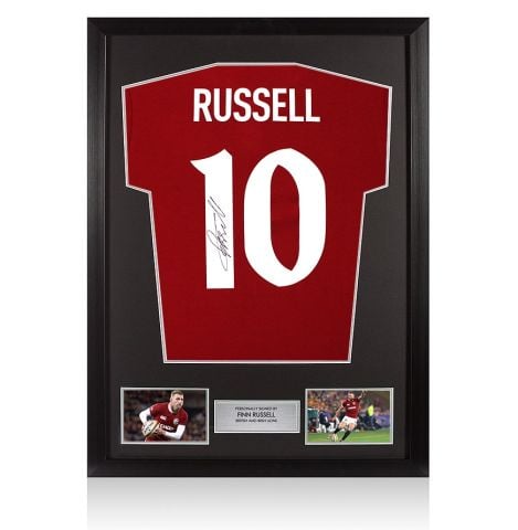 Framed Finn Russell Signed British & Irish Lions Shirt: , 2025-26