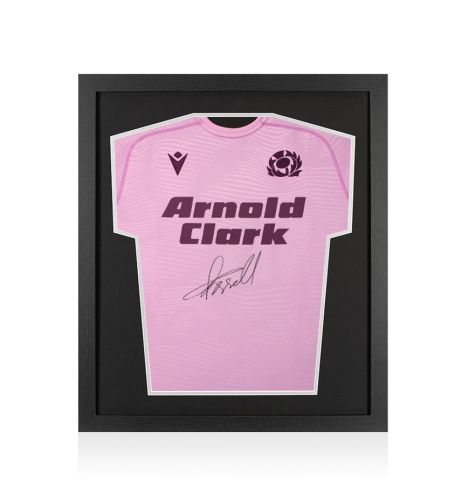 Framed Finn Russell Signed Scotland Shirt: Away, 2025-26 - Compact