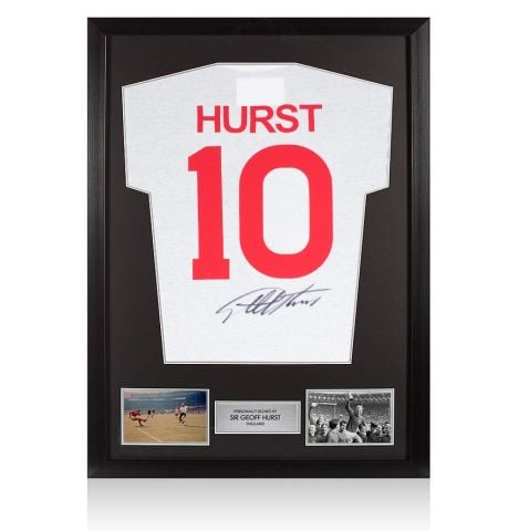 Framed Geoff Hurst Signed England T-Shirt