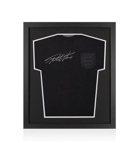 Framed Geoff Hurst Signed England Blackout Shirt  - Compact