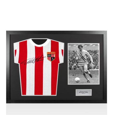 Framed Geoff Hurst Signed Stoke City Shirt - Panoramic