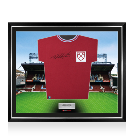 Framed Geoff Hurst Signed West Ham United Shirt: 1966 - The Stadium Collection