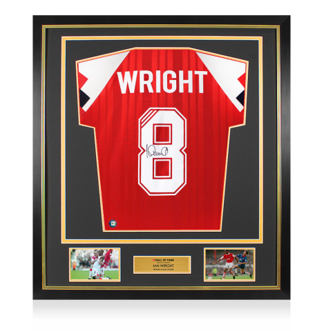 Framed Ian Wright Signed Arsenal Shirt: Hall of Fame Edition