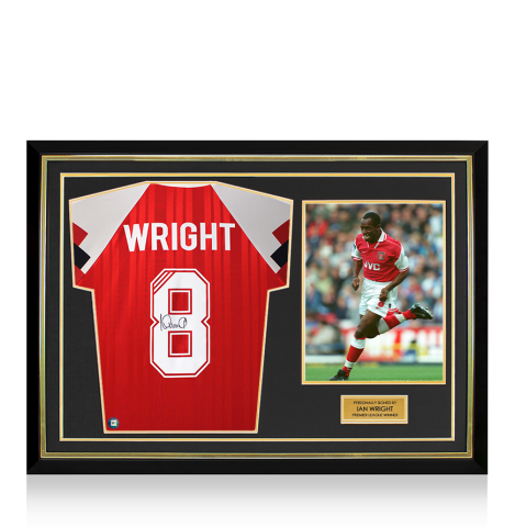 Ian Wright Back Signed Arsenal 1992-93 Home Shirt: Premier League Winner Edition