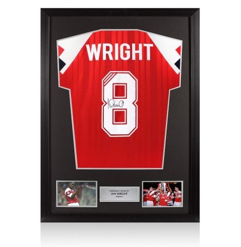 Framed Ian Wright Signed Arsenal Shirt: Home, 1992-93