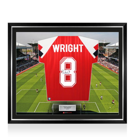 Framed Ian Wright Signed Arsenal Shirt: Home, 1992-93 - The Stadium Collection