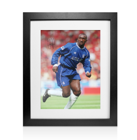 Framed Jimmy Floyd Hasselbaink Signed Chelsea Photo
