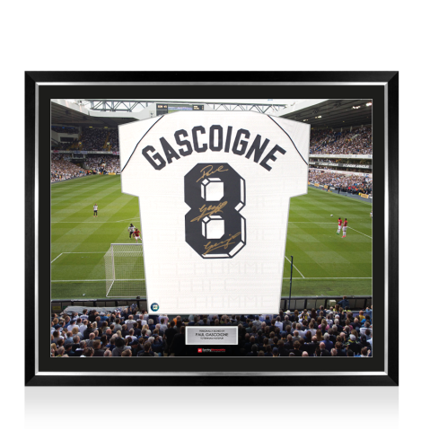Framed Paul Gascoigne Signed Tottenham Hotspur Shirt: Home, 1991 - The Stadium Collection