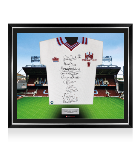 Framed Multi-Signed Signed West Ham United Shirt: 1980-81 - The Stadium Collection