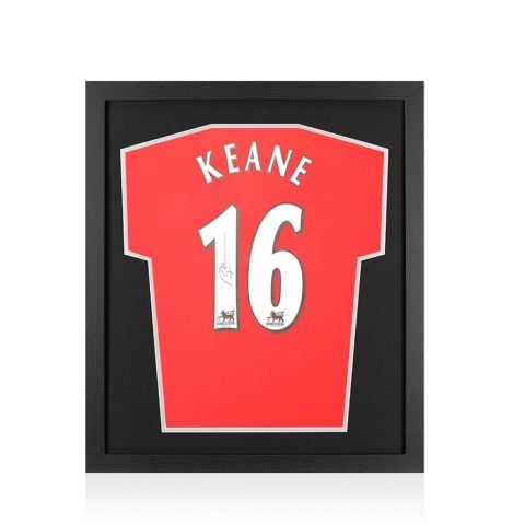 Framed Roy Keane Signed Manchester United Shirt: Home, 1999-00 - Compact