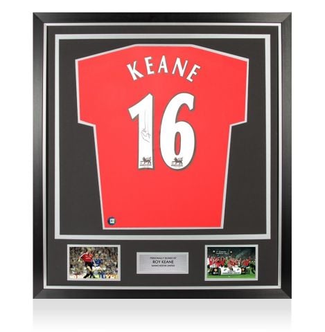 Framed Roy Keane Signed Manchester United Shirt: Home, 1999-00 - Premium