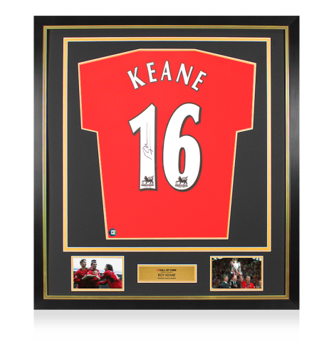 Framed Roy Keane Signed Manchester United Shirt: Hall of Fame Edition