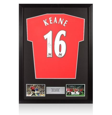 Framed Roy Keane Signed Manchester United Shirt: Home, 1999-00