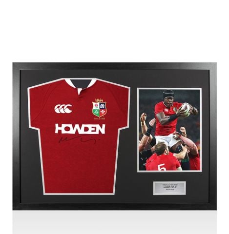 Framed Maro Itoje Signed British & Irish Lions Shirt - Panoramic