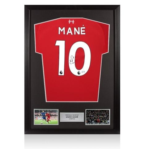 Framed Sadio Mane Signed Liverpool Shirt: Home, 2025-26