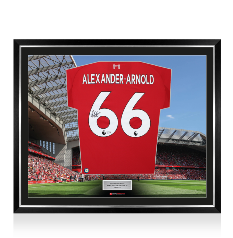 Framed Trent Alexander-Arnold Signed Liverpool Shirt: Home, 2025-26 - The Stadium Collection