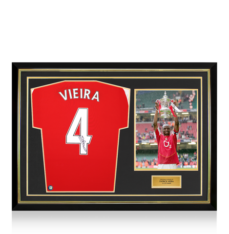 Patrick Vieira Signed Arsenal Shirt: Home, 2024-25 - Framed FA Cup Winner Edition