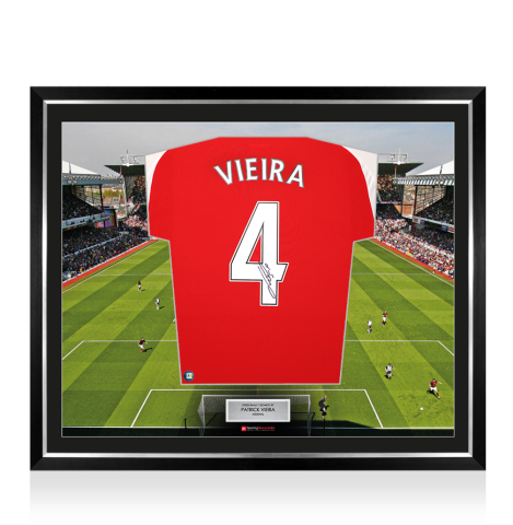 Framed Patrick Vieira Signed Arsenal Shirt: Home, 2024-25 - The Stadium Collection