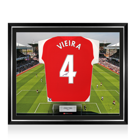 Framed Patrick Vieira Signed Arsenal Shirt: Home, 2024-25 - The Stadium Collection