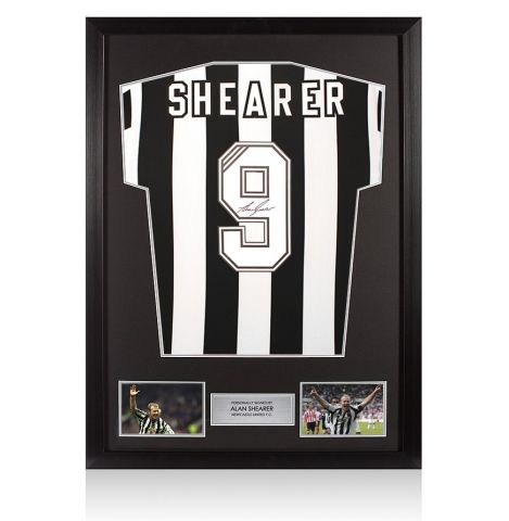 Framed Alan Shearer Signed Newcastle United Shirt: Home, 1993-94