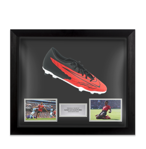 Framed Marcus Rashford Signed Boot: Nike - Bubble Framed