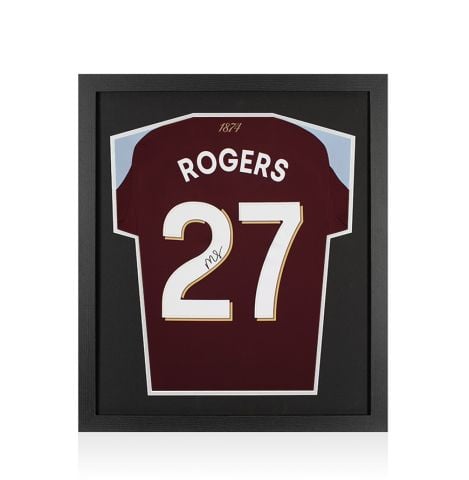 Framed Morgan Rogers Signed Aston Villa Shirt: Home, 2025-26 - Compact