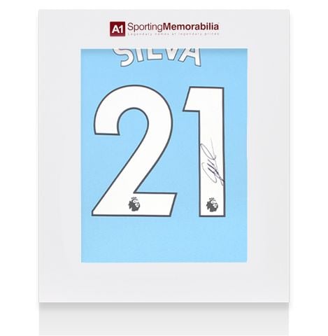 David Silva Signed Manchester City Shirt: Home, 2019-20 - Gift Box